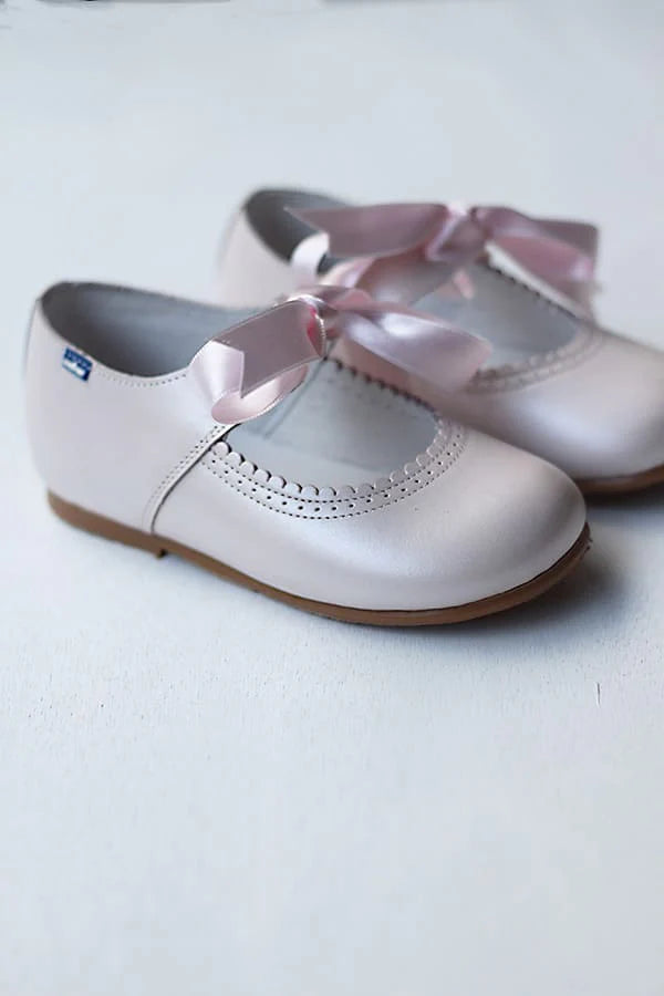 Chaussures fille cuir rose